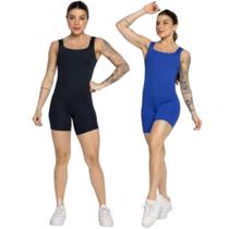 KIT 2 Macaquinho Smart WLS Modas Decote Em U Roupa Para Treino Academia Moda Fitness