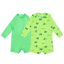 Kit 2 Macaquinhos Menina Neon Print Proteção Solar Uv Bebê