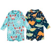 Kit 2 Macaquinhos Praia Com Proteção Uv Infantil Verão