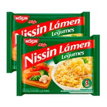 Kit 2 Macarrão Instantâneo Nissin Lámen Sabor Legumes 80g