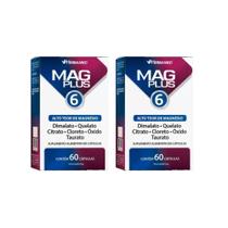 Kit 2 Mag Plus 6 Alto Teor De Magnésio 60 Cápsulas Herbamed