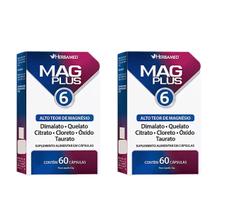 Kit 2 Mag Plus 6 Alto Teor De Magnésio 60 Cápsulas. Herbamed
