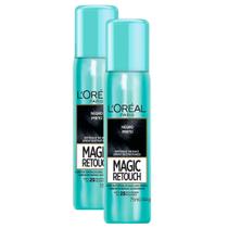 Kit 2 Magic Retouch L'oréal Preto Spray Instantâneo para Retoque de Raiz 75ml