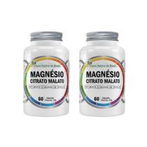 Kit 2 Magnésio Citrato Malato 2x60 cps Flora Nativa Sabor:Sem sabor
