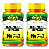 Kit 2 magnésio quelato 60 caps de 710 mg unilife