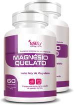 Kit 2 Magnésio Quelato Premium 260mg/Porção 60 Caps Nataly