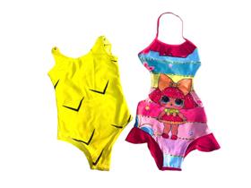 Kit 2 Maiô biquíni moda praia infantil meninas