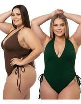 Kit 2 Maiô Body Plus Size Feminino Suplex Sem Bojo Praia