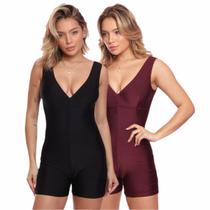 Kit 2 Maiô Macaquinho Natação Hidroginástica Feminino Premium