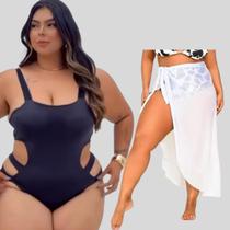 Kit 2 Maiô Plus Size Feminino Engana Mamãe Saida De Praia pareo