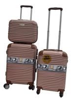 Kit 2 Mala De Viagem Bordo Frasqueira Abs Rígida Xeryus Premium Rose
