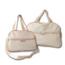 Kit 2 Mala Saida Maternidade Bebe Bege Menina Menino Bolsa Reforçada Alça Ombro Bolso Passeio Viagem