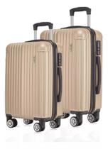 Kit 2 Malas Bordo Abs Rígida 10kg 360 P / Pp Para Viagem