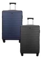 Kit 2 Malas de Bordo 10Kgs Athenas Preta e Azul Mundi ABS