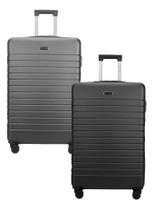 Kit 2 Malas de Bordo Athenas Preta e Cinza ABS Cadeado Mundi