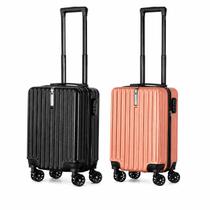 Kit 2 Malas de Viagem de Bordo PP 16” RZNL ABS Rodas 360 Leve Compacta com Gancho Cor:Preta + Rosê