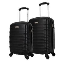 Kit 2 malas de viagem de bordo PP e P Detroit Swiss Move Preta Kit 2 malas de viagem de bordo PP e P Detroit Swiss Move Preta