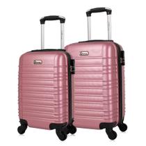 Kit 2 malas de viagem de bordo PP e P Detroit Swiss Move Rose Kit 2 malas de viagem de bordo PP e P Detroit Swiss Move Rose