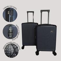 Kit 2 Malas de Viagem Japão, Padrão Anac ABS Rígida ,Com Rodas Duplas 360º, Expansível, Porta Copo, Cadeado, World Onboard DLK327