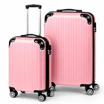 Kit 2 Malas de Viagem Média e Pequena 56x37x24 E 51x33x22 Rígida Estocasa Bordo Cadeado
