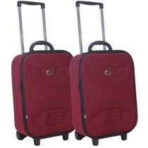 Kit 2 malas de viagem pequena de bordo forrada semi-rígida grotaferrata