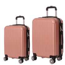 Kit 2 Malas De Viagem Preta Em Abs Grande e Média Com 4 Rodas 360º