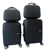 Kit 2 Malas De Viagem Rodinha 360 Graus Bordo PAdrão Anac Tamanho P E Pp Frasqueiras Rígida Chx