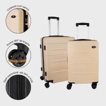 Kit 2 Malas Modernas de Bordo Rússia, Padrão Anac Abs Rígida, Rodas Duplas 360º, Expansível, P e Pp World Onboard