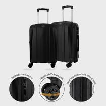 Kit 2 Malas Viagem de Bordo Bélgica, Padrão Anac Abs Rígida, Com Rodas Duplas 360º, Expansível, p e Pp World Onboard