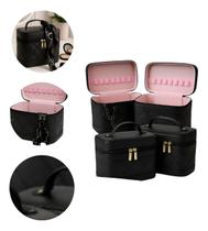 Kit 2 Maleta De Maquiagem Com Lenço Organizadora Preto Kit 2 Maleta De Maquiagem Com Lenço Organizadora Preto