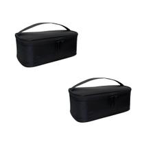Kit 2 Maleta de Maquiagem Mini Com Divisórias Removível Preta BL-1110 PP Kit 2 Maleta de Maquiagem Mini Com Divisórias Removível Preta BL-1110 PP