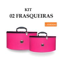 Kit 2 Maleta Nécessaires Frasqueiras Maquiagem Premium De Luxo Casual Viagem Kit 2 Maleta Nécessaires Frasqueiras Maquiagem Premium De Luxo Casual Viagem