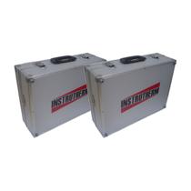 Kit 2 Maleta Transporte Alumínio Divisórias 34x24x15cm Chave Ferramentas Pesca Acessórios Ma-810 Portátil Instrutherm