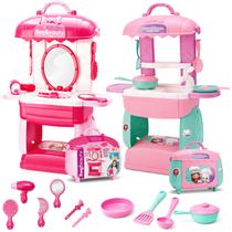 Kit 2 Maletas Cozinha Infantil Penteadeira Menina Brinquedo - Kit 2 Maletas Cozinha Infantil Penteadeira Menina Brinquedo -