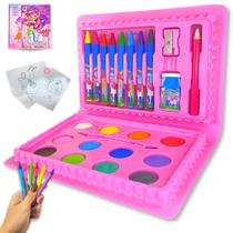 Kit 2 Maletas De Pintura Infantil Escolar Estojo 24 Peças - Europio