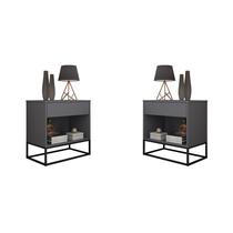 Kit 2 Malta Para Quarto Design Único E Luxuoso Cinza/Preto