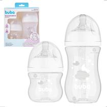 Kit 2 Mamadeira Easy Flow Anticólica Buba 120 270ml Branca Transparente Nuvens