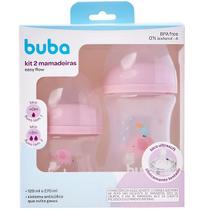 Kit 2 Mamadeira EASY FLOW Elefante Rosa 120ML e 270ML Anticolica Buba Kit 2 Mamadeira EASY FLOW Elefante Rosa 120ML e 270ML Anticolica Buba