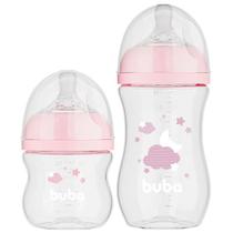 Kit 2 Mamadeira EASY FLOW Nuvem Rosa 120ML e 270ML Anticolica Buba