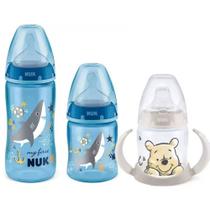 Kit 2 Mamadeira My First Azul + Copo Treinamento 150ml Pooh Nuk