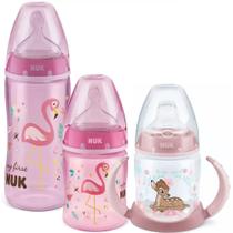 Kit 2 Mamadeira My First Rosa + Copo Treinamento 150ml Bambi Nuk