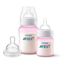 Kit 2 Mamadeiras 125/260ml + Bico N4 6+m Rosa Philips Avent