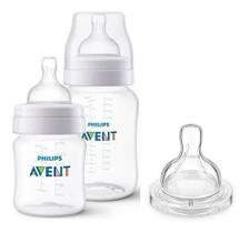 Kit 2 Mamadeiras ANTI-COLIC Transp 125/260ML+Bico Nº 4-Avent