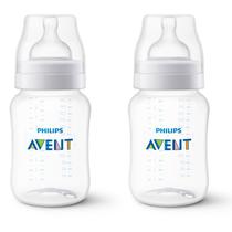 Kit 2 Mamadeiras Anticólica Philips Avent Clássic Transparente 260ml