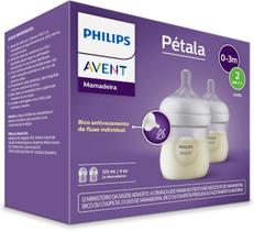 Kit 2 Mamadeiras Avent Philips Pétala 125/260/330ml Transparente
