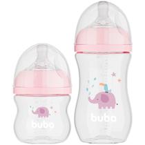 Kit 2 Mamadeiras Buba Easy Flow 270 e 120 ml Elefante Rosa Kit 2 Mamadeiras Buba Easy Flow 270 e 120 ml Elefante Rosa