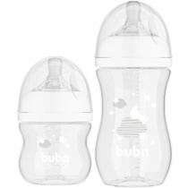 Kit 2 Mamadeiras Buba Easy Flow 270 e 120 ml Nuvem Branca Kit 2 Mamadeiras Buba Easy Flow 270 e 120 ml Nuvem Branca