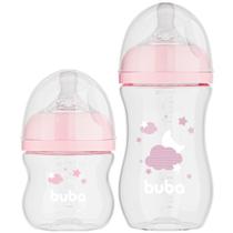 Kit 2 Mamadeiras Buba Easy Flow 270 e 120 ml Nuvem Rosa