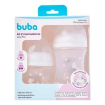 Kit 2 Mamadeiras Buba Easy Flow Anticólica Nuvem Branca