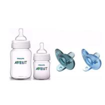 Kit 2 Mamadeiras Classic 125ml + 260ml + Soothie 0-3meses Philips Avent